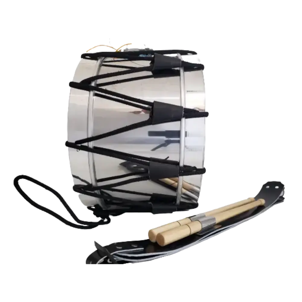 Tambor reglamentario de acero con aros de aluminio y parche sintético - Imagen 2