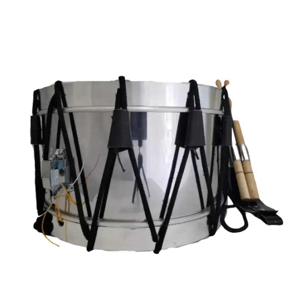 Tambor reglamentario de acero con aros de aluminio y parche sintético - Imagen 3