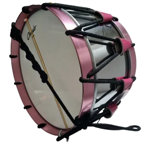 Tambor reglamentario de acero con aro anodizado color rosa