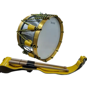 Tambor reglamentario de acero con aros anodizados color amarillo