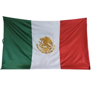 Bandera nacional con escudo bordado en hilo dorado para ceremonias y escoltas